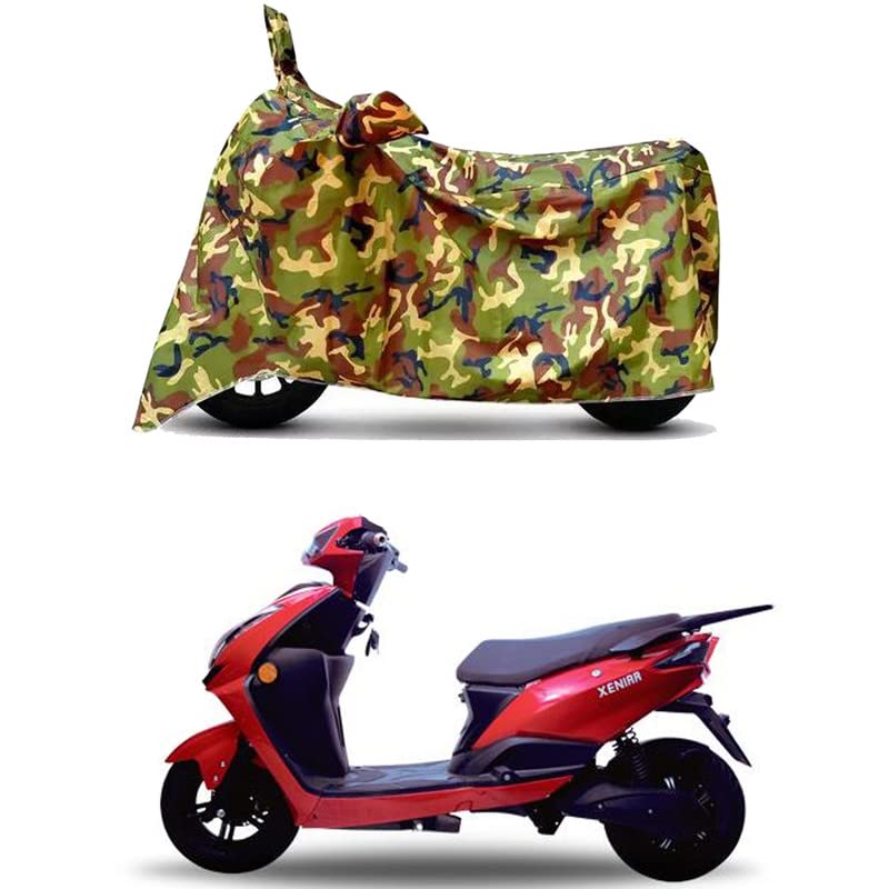 Image of Waterproof 100% PVC Coated Full Bike Scooty Two Wheeler Body Cover Compatible for EeVe Xeniaa STD /UV-Rays /Heat Protection /Birds Dropping /Scratchproof /Dust Proof s[6X6 Jungle Print]