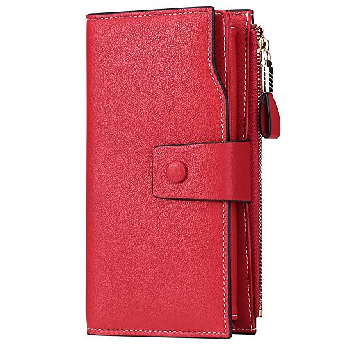 GOIACII Womens Wallets RFID Blocking Leather Wallets for Women Large Capacity Ladies Phone Wallet Purse Clutch