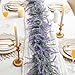 Giegxin 2 Pcs 6Ft Lavender Purple Artificial Garland, All Year Lavender Garland for Mantle Farmhouse Wedding Arch Porch Stair Indoor Door Decorative Wall Party Decoration (Light Purple)