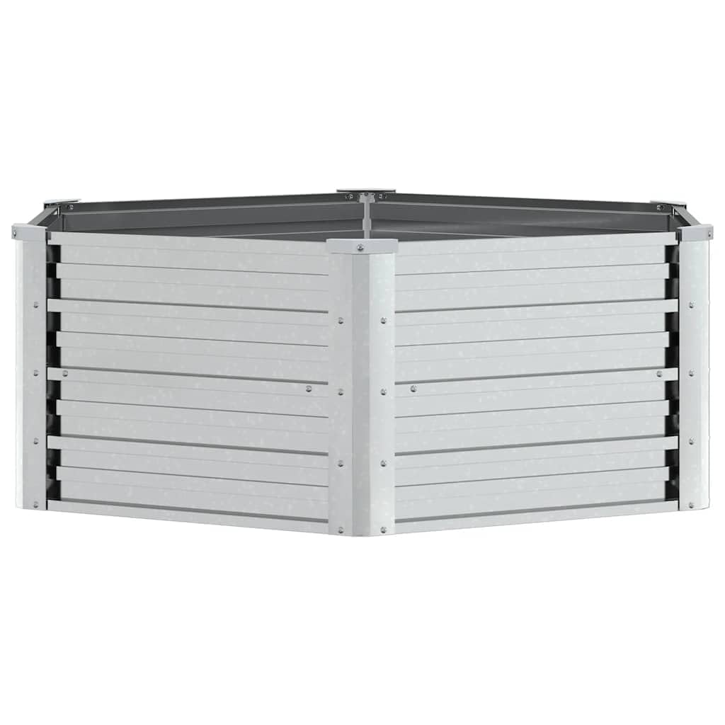 Lit surélevé de jardin en acier galvanisé argenté durable