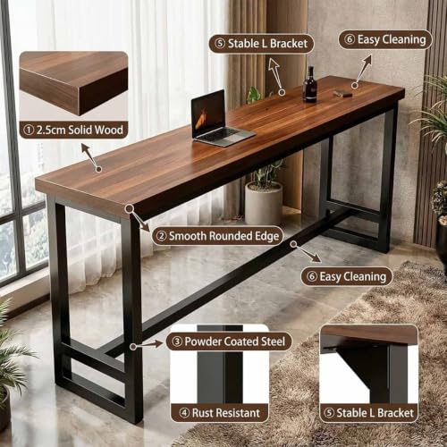 Mesa alta rectangular de 30cm de fondo para ganar espacio en cocinas estrechas 7
