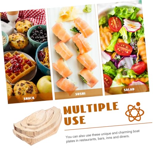 Set 40 platos sushi desechables con forma de bote miniatura 3