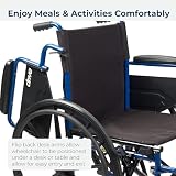Drive Medical Blue Streak Wózek inwalidzki z odchylanymi podłokietnikami biurka, podnoszące podpórki na nogi, siedzisko 40 cm