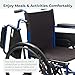 Drive Medical Blue Streak Lightweight Foldable Wheelchair - Enhanced Mobility Support - Durable Construction - Padded Comfort - Swing-Away Leg Rests - Desk Arms - Blue/Black - 16 Inch Seat