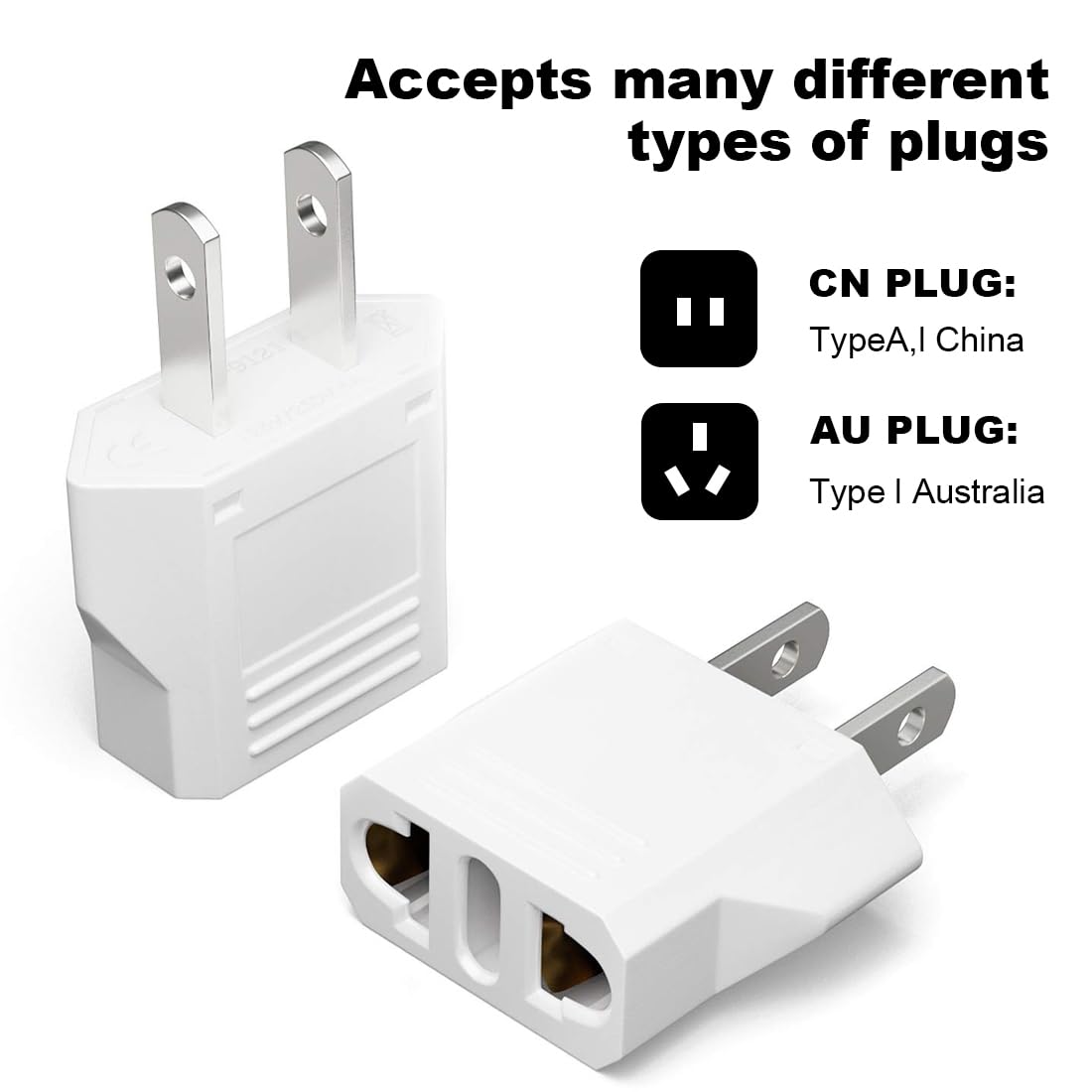 4 En 1 Adaptateur Prise Americaine, France Vers USA Avec 2 USB Et 1