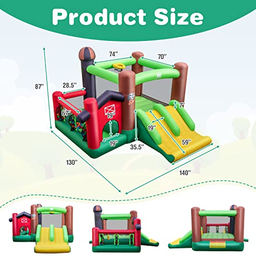 Bountech Inflatable Bounce House With Dual Slides, Bouncy House With Ball Pit For Kids Indoor Outdoor Backyard Party Fun, Farm Themed Toddler Jumper Bouncy Castle Boys Girl Birthday Gifts #TOP5