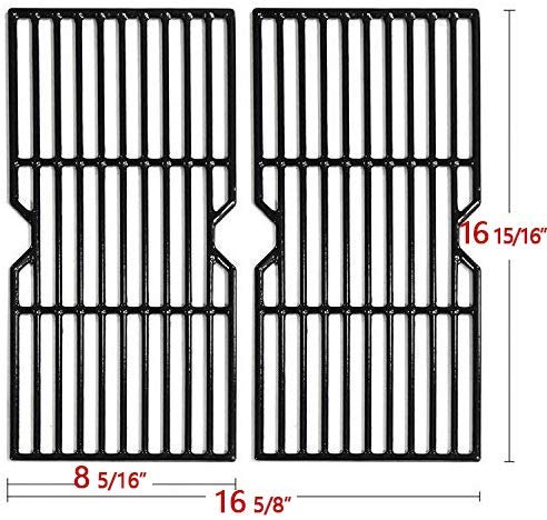 Hongso Porcelain Coated Cast Iron Cooking Grid Grates Replacement for Charbroil 463250210, 463250211, 463250212, 463251413, 463251414, 466251413; Thermos 461633514, PCF123 2 Set - Thumbnail 2