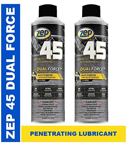 Zep 45 Dual Force Lubricant and Penetrant 14 Oz Aerosol 374301 (Pack of 2)
