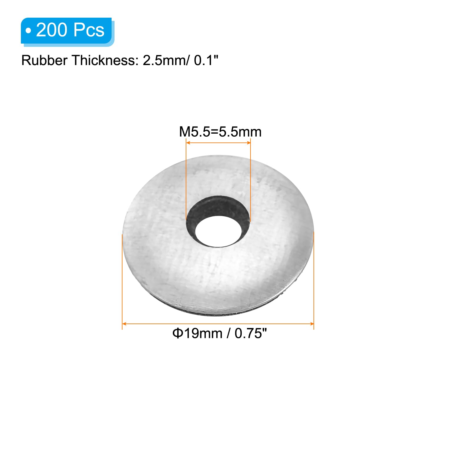 PATIKIL 7/32"x3/4" EPDM Bonded Sealing Washers - Image 2