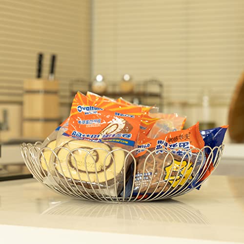 Lanejoy Fruit Basket 100% Stainless Steel Fruit Bowl Storage Basket Wire Bowl For Kitchen With Bread Vegetables Small 9.4 * 2.8In #TOP3