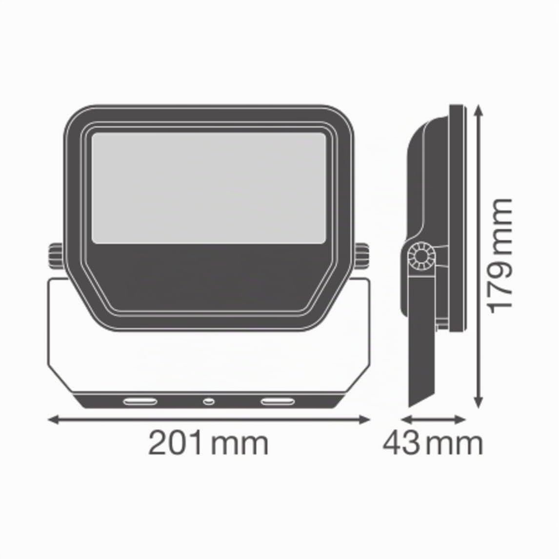 Ledvance Projecteur LED Aluminium Blanc 41W 5500lm 100D - 830 Blanc Chaud | IP66 - Symétrique