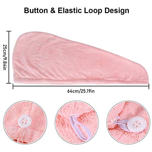 JOLIGAEA Asciugamani Capelli a Turbante, 3 Pcs