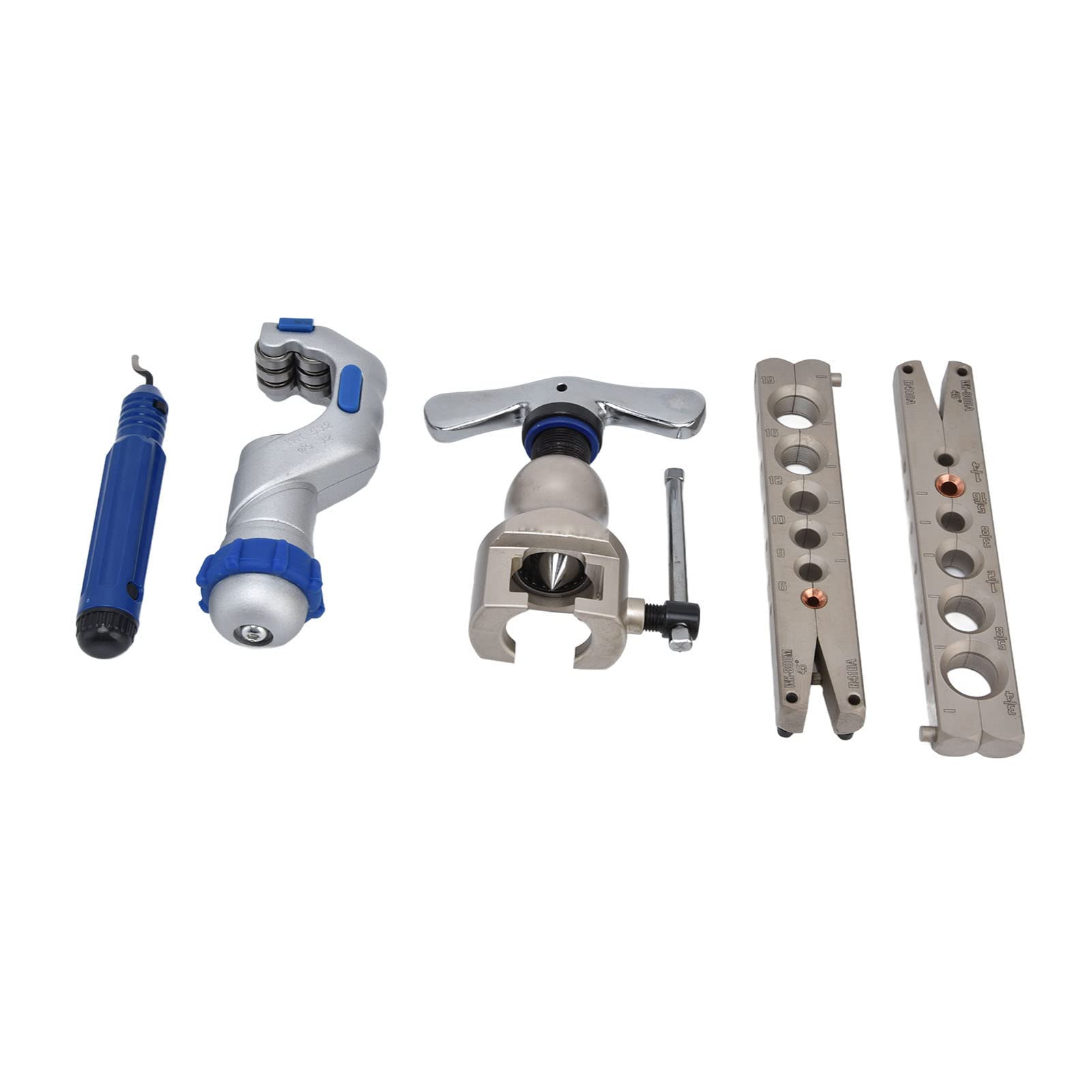 Kit de Herramientas de Abocardado Juego de Tubos de Acero Endurecido con Doble Abocardado en Pulgadas de 6 Mm a 19 Mm para Trabajos de Tuberías de Cobre, Aluminio y Acero Inoxidable por Parte