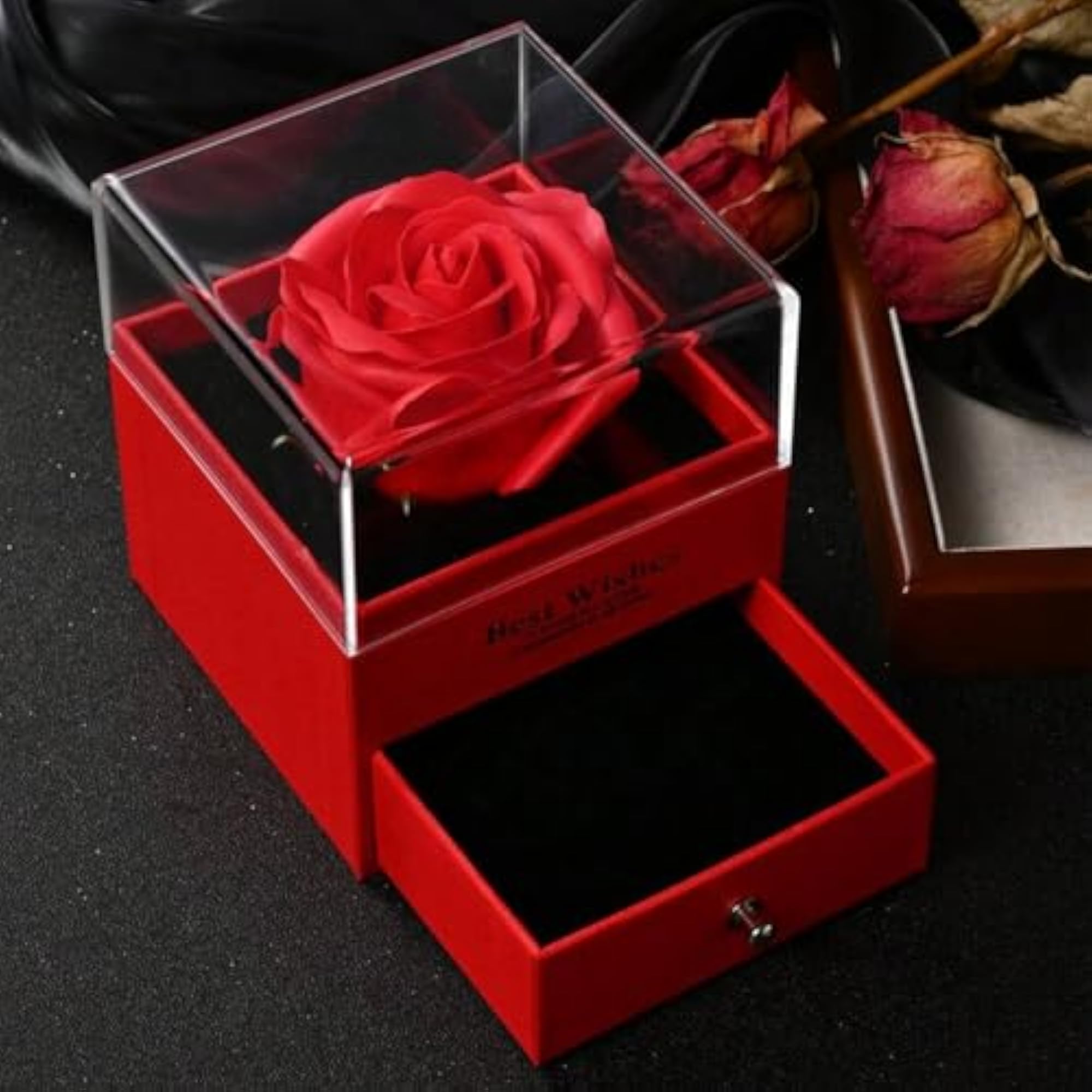 Preserved Red Rose Flower Gift Box