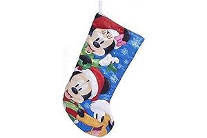 Seasonal 18-Inch Minnie, Mickey, and Pluto Christmas Stocking