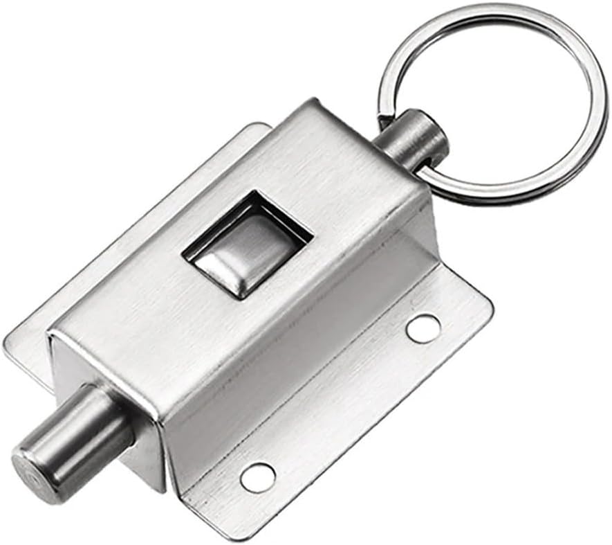 Stainless Steel Spring Latch with Push Pull Catch Mechanism, Self Closing Cupboard Lock for Cabinet Doors, 304 Stainless Steel Hardware, Silver Spring Button