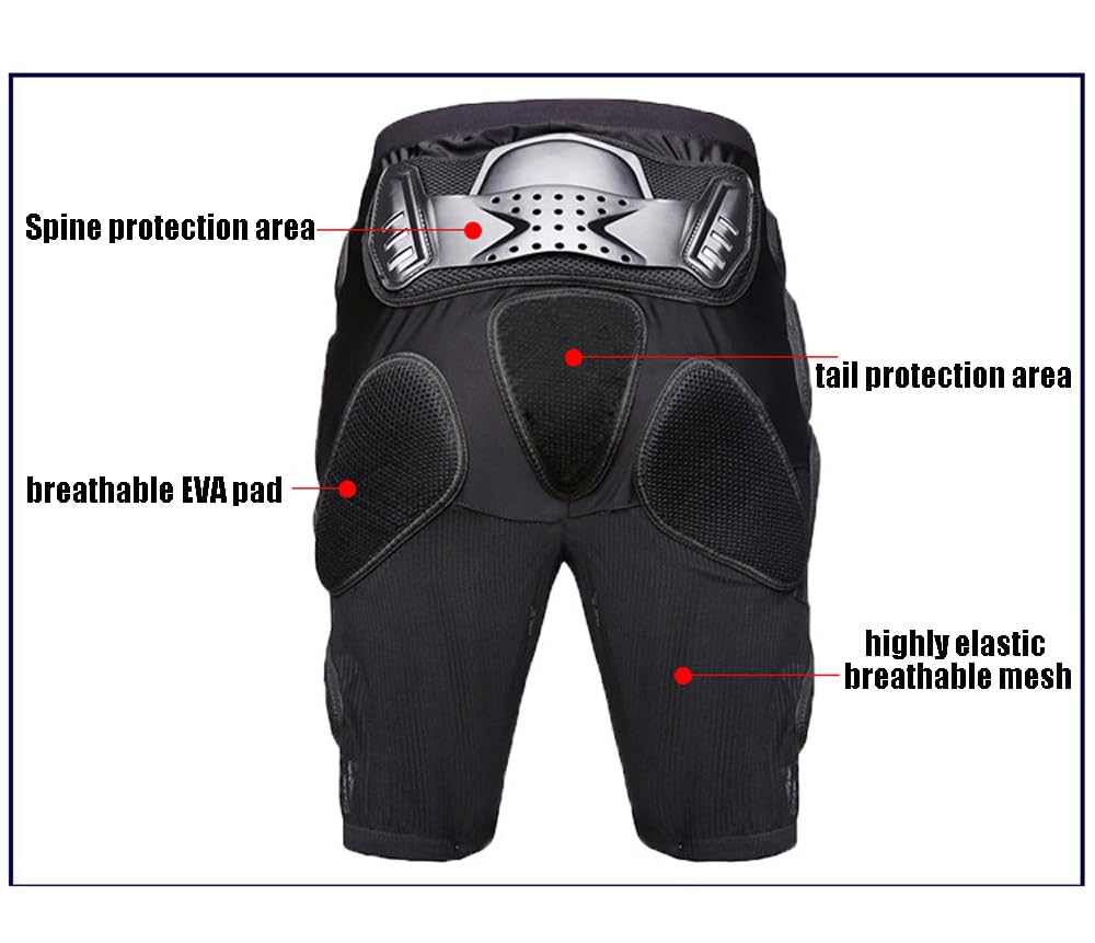 L. Pads Men's Compression Padded Shorts - Protective Underwear With Hip ...