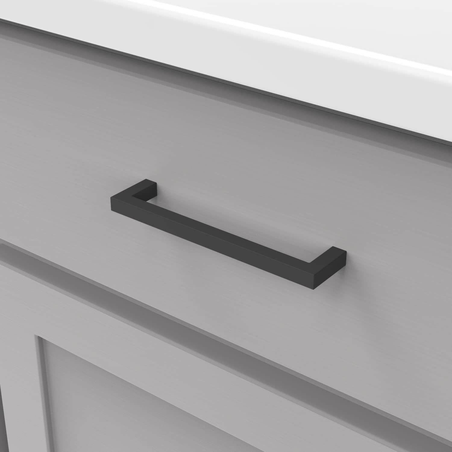 Hickory Hardware NEIKO Heritage Designs Contemporary Pull 5-1/16 Inch (128mm) Center to Center Matte Black Finish (10-Pack) - Image 3
