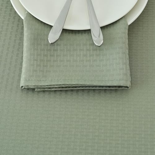Image of maxmill Cloth Napkins Weaved Texture Pattern Soft Comfortable and Luxury Serviette for Restaurant Family Dinners Weddings Parties and Banquets Set of 4 Pieces, 20 x 20 Inch Sage Green