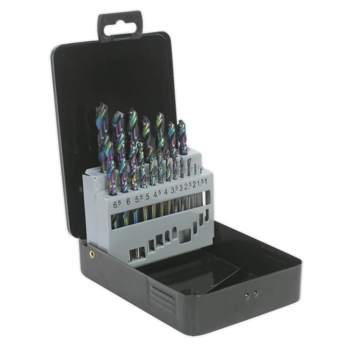 Forets HSS Siegen S0868 mèches métriques acier meulé DIN 338 coffret 19 pièces