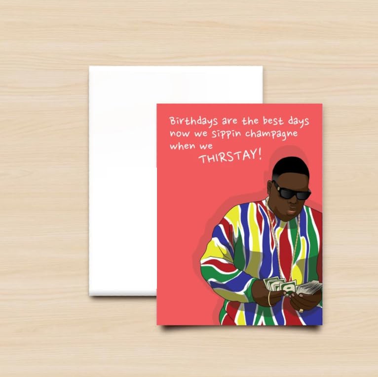 Carte de voeux Biggie Smalls pour écrire un mot de fête urbain