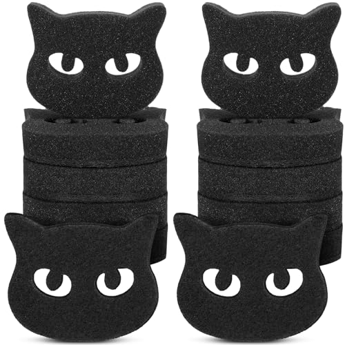 Image of Tioncy 12 Pack Black Cat Sponges Bulk Dual Sided Scrubber Sponges Dishwashing Non Scratch for Cat Kitchen Accessories Dish Scouring