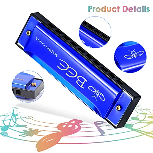 LGZIN 2 Stück Mundharmonika, Harmonika, Mundharmonika für Kinder, Mundharmonika C-Dur, 10-Loch diatonische Harmonika, Major Blues Harmonika, Standard Mundharmonikas, für Student, Anfänger und Profis