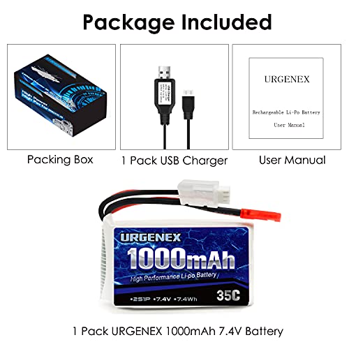 URGENEX 2S batteria Lipo 7.4v 1100mAh 35C