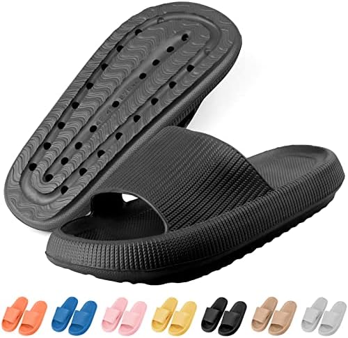 Dihope Badeschuhe Leopard - Rutschfeste Badelatschen Mit Dicker Sohle