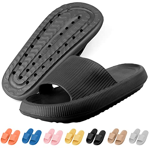 Gezimetie Cozislides Original Badeschuhe Schlappen, Unisex Badelatschen Hausschuhe Super Weich Dick Sohle Rutschfest Wolken Damen Herren Pantoletten Slipper 100 % EVA 40MM Cover