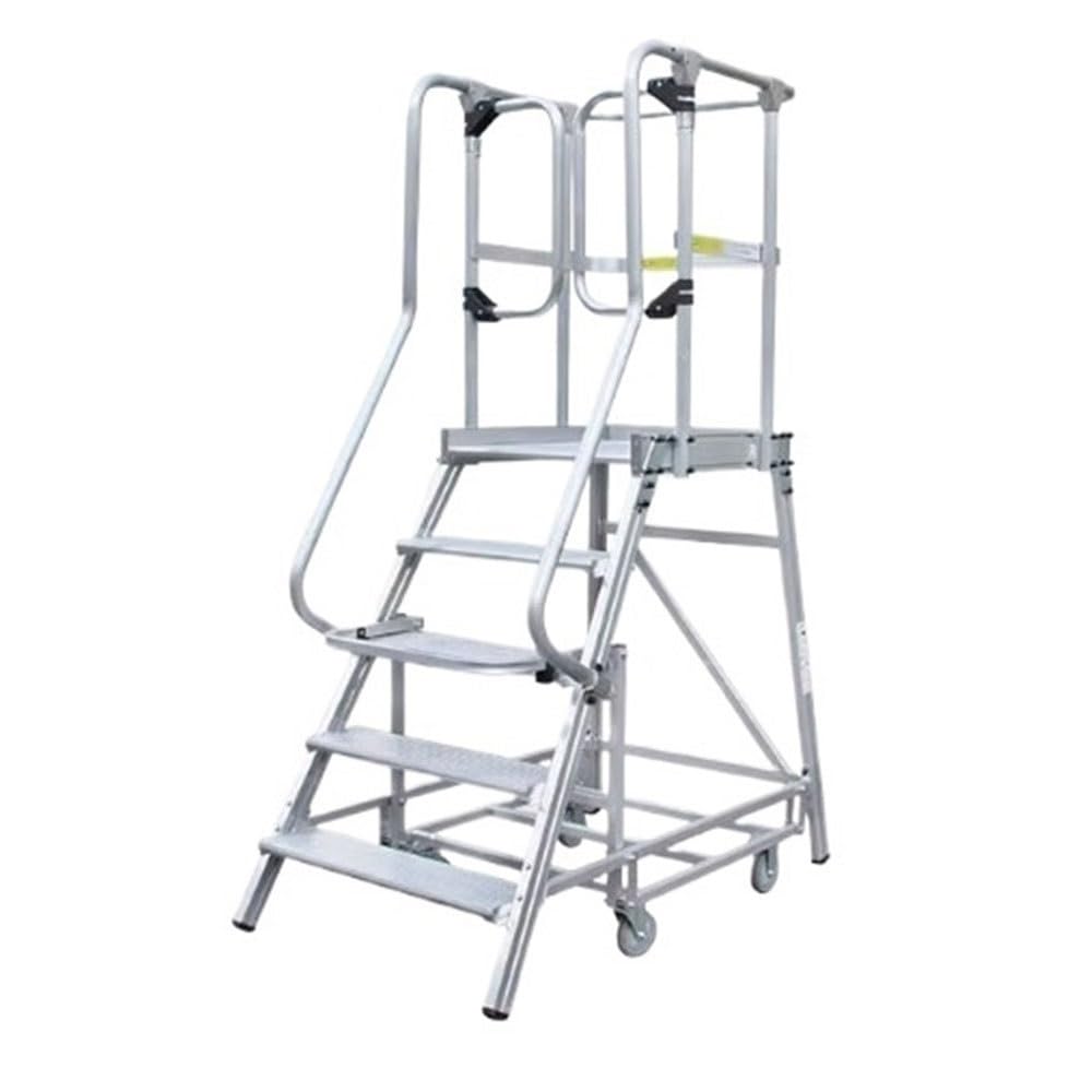 Portable 1.44-meter Aluminum Alloy Climbing Platform Ladder, Mobile Tallying Scaffold, Staircase for Compact Storage