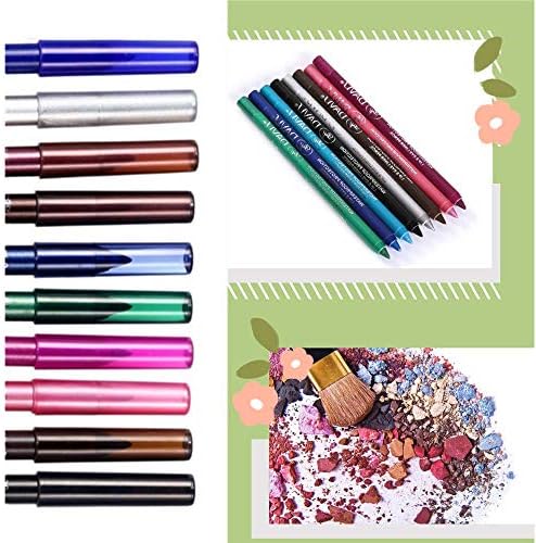 10 Pcs Colors Eyeliner Eye Shadows Pen Pearl Eyeliner Kit Metallic Eyeliner Pencil Glitter colorful Eyeliner Women Eye Liner Professional Eye Makeup Set