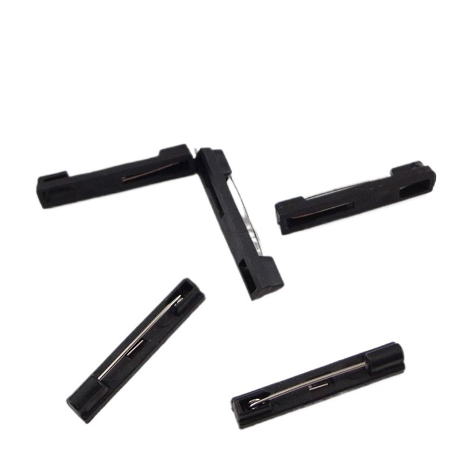 Back Clasp Brooch pin badges50PCS 2.0cm 3.0cm 3.6cm White Plastic Brooches Pin Backs Black Plain Pins For DIY Badge Handmade Material Jewelry (Color : Black brooch pins, Size : 3.0cm) (Color : Black