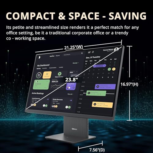Image of Lenovo IdeaCentre All-in-one Computer, 23.8 inch FHD IPS Display, AMD Ryzen 5 7535HS, 16GB DDR5 1TB PCIe SSD, Wireless Keyboard & Mouse + 9H 6-in-1 DVD Drive, Windows 11 Pro, Gray