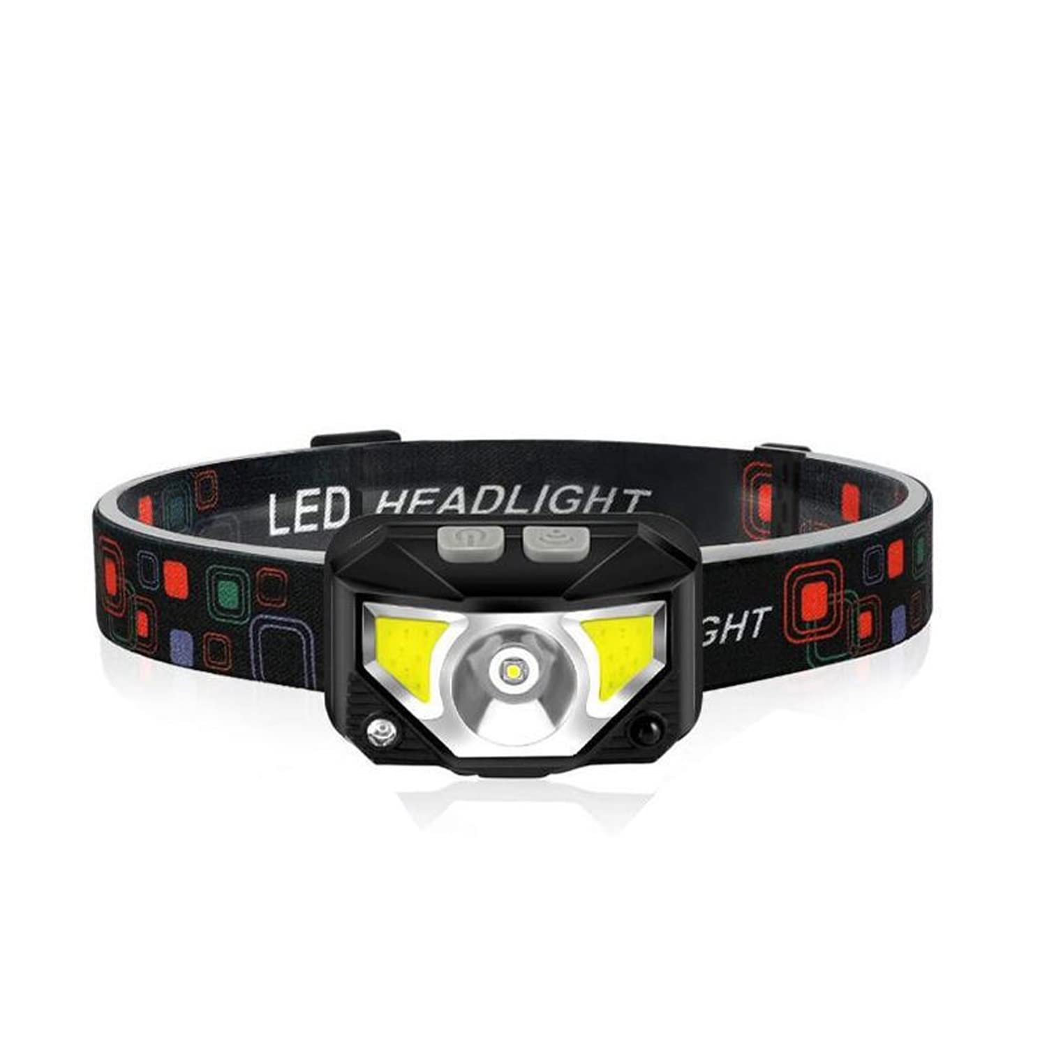 Lampe frontale COB rechargeable USB avec détecteur mouvement