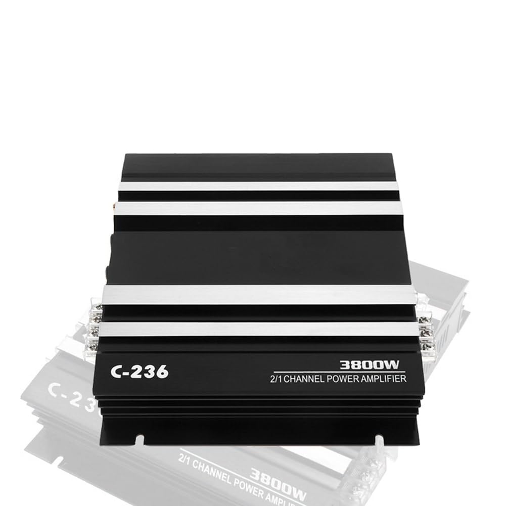 3800 W samochodowy wzmacniacz dźwięku o dużej , 2-kanałowy wzmacniacz samochodowy 12 V, samochodowy odbiornik audio, akcesoria zamienne do modyfikacji dźwięku w samochodzie