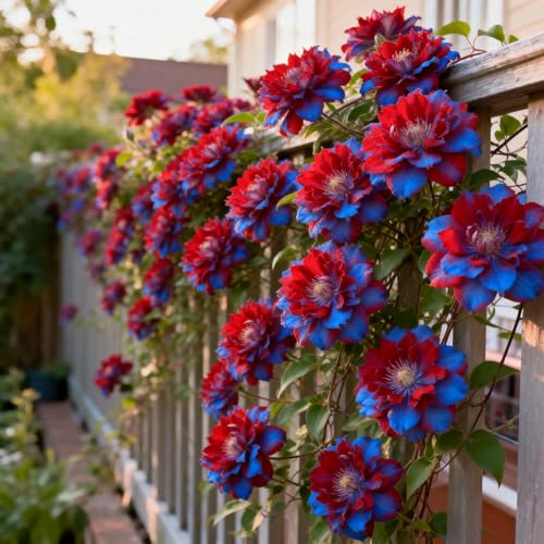 Perennial Clematis Bulbs&Climbing Flowers-Rare and Beautiful Clematis Plants in Bulk- Planting for Stunning Garden Displays-4bulbs-D