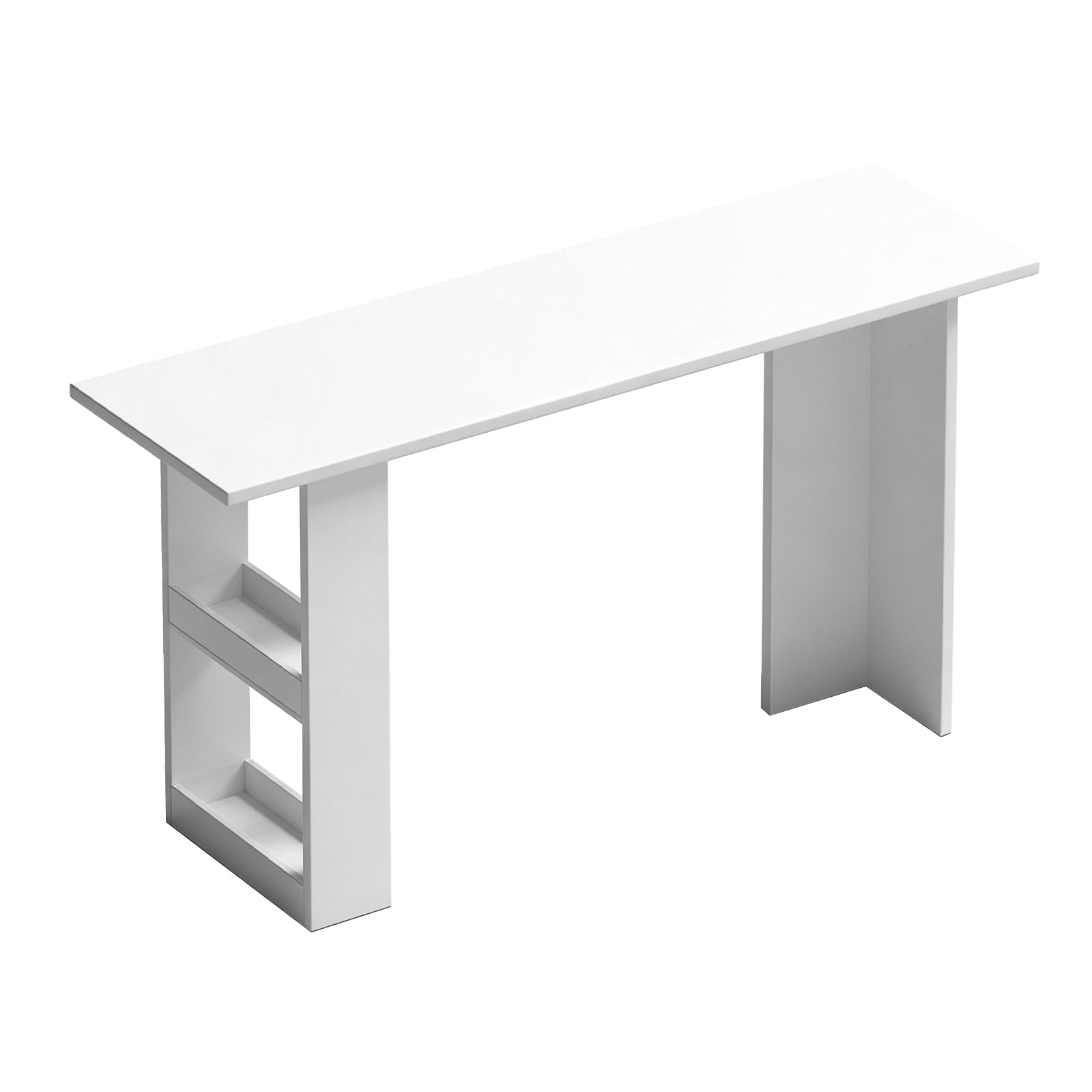 Mesa Bar de Madera Maciza con Almacenaje, Mesa Alta Cocina, Mesa Estrecha y Larga, Altura de Barra, Tablero Grueso 2,5 cm, para Cocina, Salón,Bares, etc.