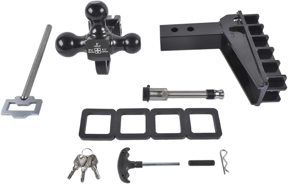 OUTMX 17000 LBS GTW-Class 3 Tow Hitch for Heavy Duty Truck/Solid Ball Mount Drop Hitch