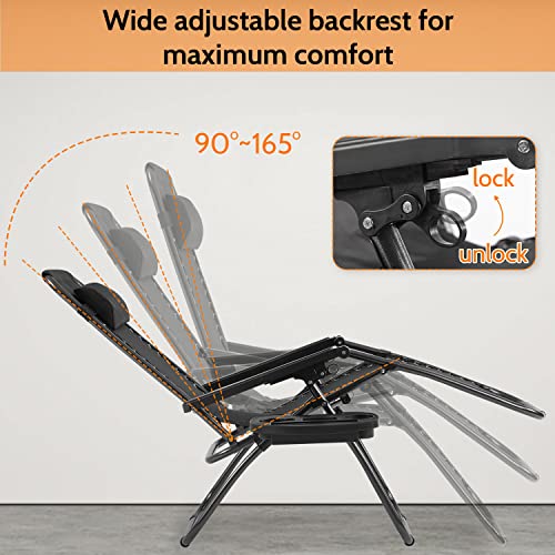 Fdw Patio Chair Outdoor Furniture Zero Gravity Chair Patio Lounge Camping Chair Set Of 2 Recliner Adjustable Folding For Pool Side Camping Yard Beach #TOP4