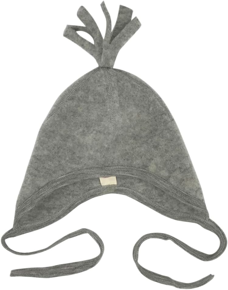Ecoable Baby Winter Hat with Ties, 6–24 Months | Organic Merino Wool Fleece, Warmer Ear Protection for Infants and Toddlers