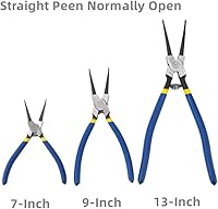 Vista 7 de Juego de 4 alicates de clip de 7 pulgadas, 9 pulgadas, 13 pulgadas, incluye alicates externos e internos, Alicate para Anis con punta doblada