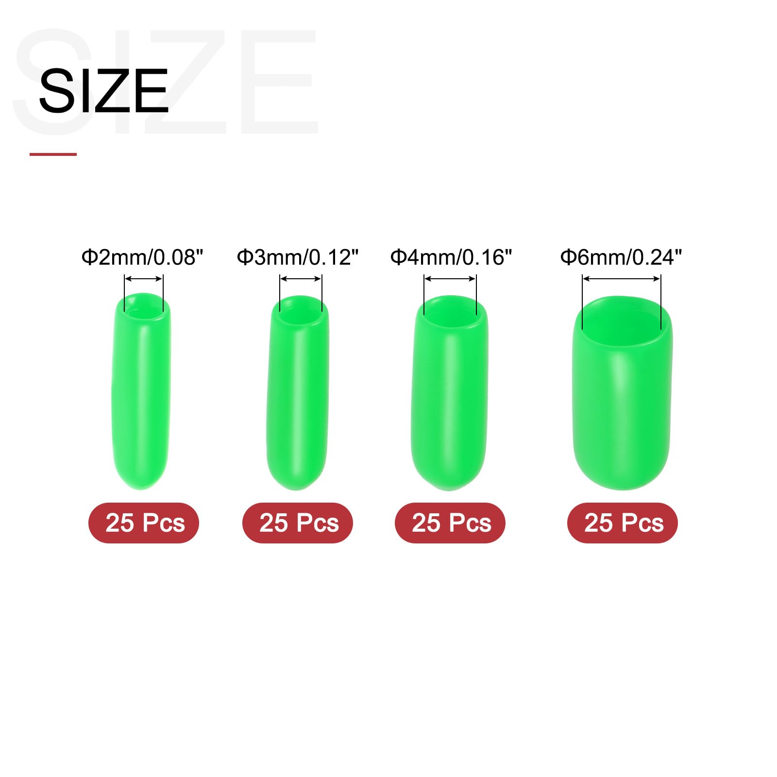 QUARKZMAN 200Pcs Embouts En Caoutchouc De 6mm De Diamètre