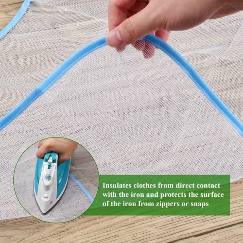 Dokeno 4 Pezzi Panno per Stirare, 40 * 60cm Panno da Stiro a Rete Resistente al Calore Tappetino da Stiro Resistente al Calore per Evitare Danni da Stiratura e lucentezza agli Indumenti Vestiti