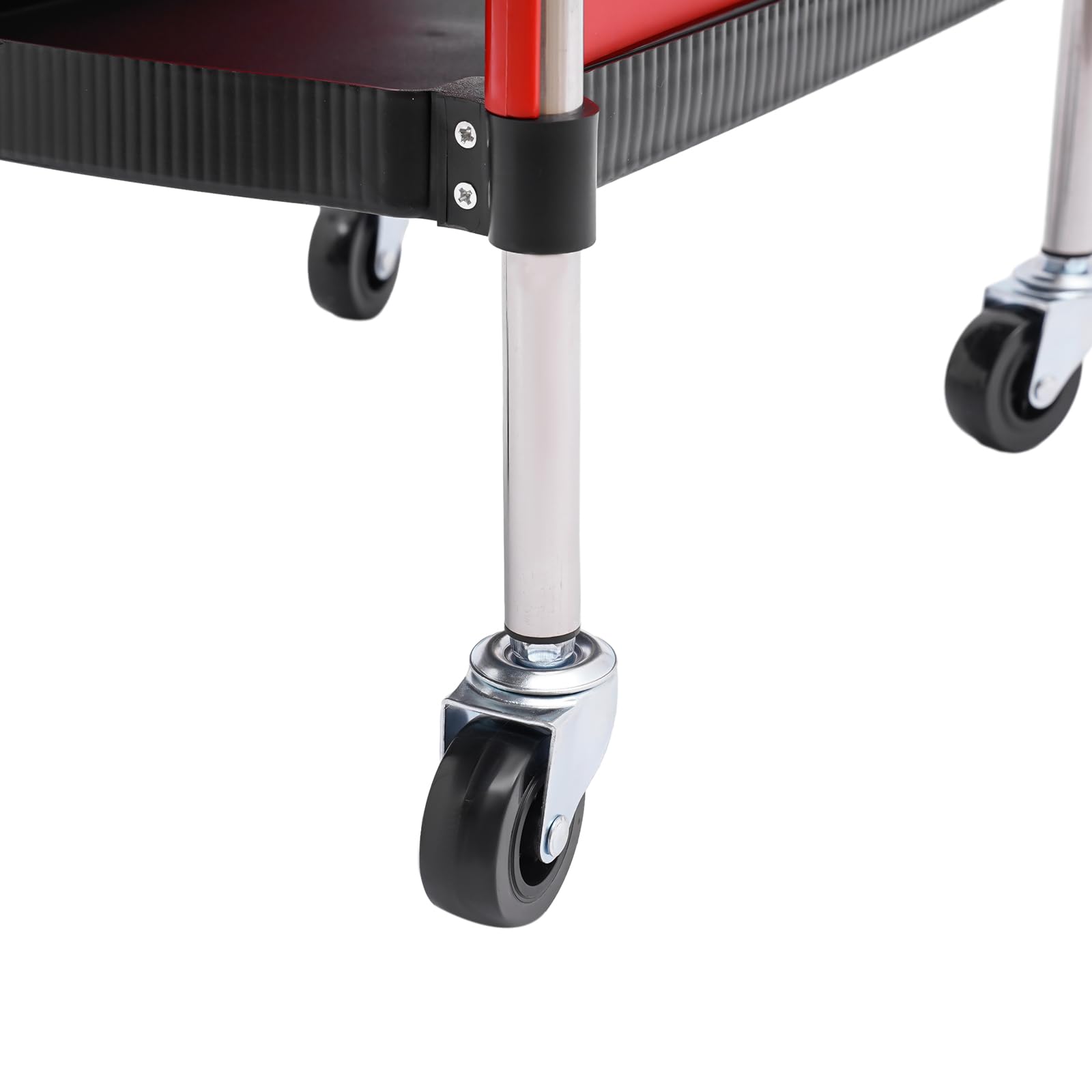 Carrello per Parrucchiere Professionale con 4 cassetti e Ruote Stile Spa (Rosso)