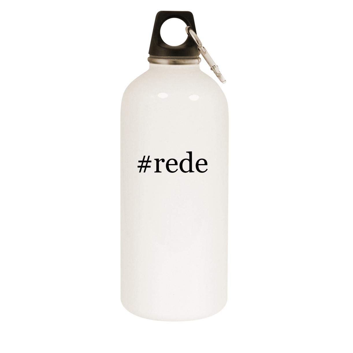 Molandra Products #rede - 20oz Hashtag Stainless Steel White Water Bottle with Carabiner, White