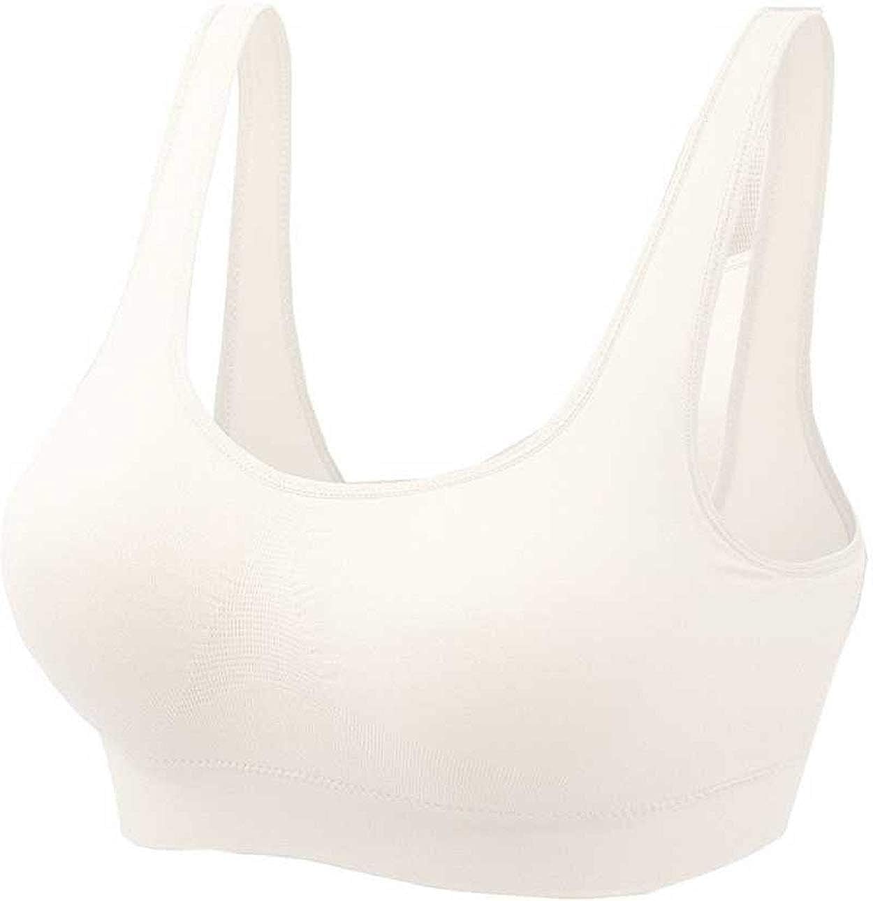 Ridhi Karan Creations Women's Nylon Stretchable Lightly Padded Seamless Wire Free Every Day Bra | Full Coverage Wireless Air Sports Bra, Yoga Workout Bra, All Day Comfort Bra, Set of 2 (White, Skin)-image-29