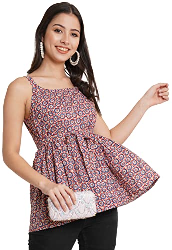 Image of COTLAND Fashions Jaipuri Cotton Printed Strappy Top for Women