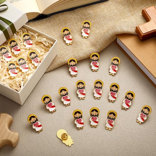 50 Pcs Jesus Loves You Religious Lapel Pins Christian Enamel Bible Verses Pins Badges Bulk Metal Badge Brooch Inspiration Enamel Lapel Set for Appreciation Religious Gifts2