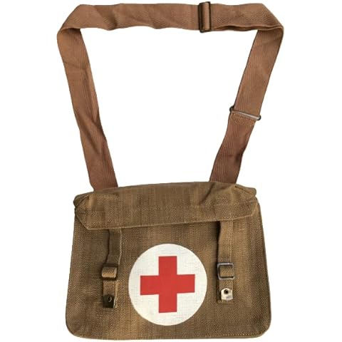 Warcraft Exports WWII British Canvas Military Reproduction Medic Shoulder Messenger Bag KHAKI Cover